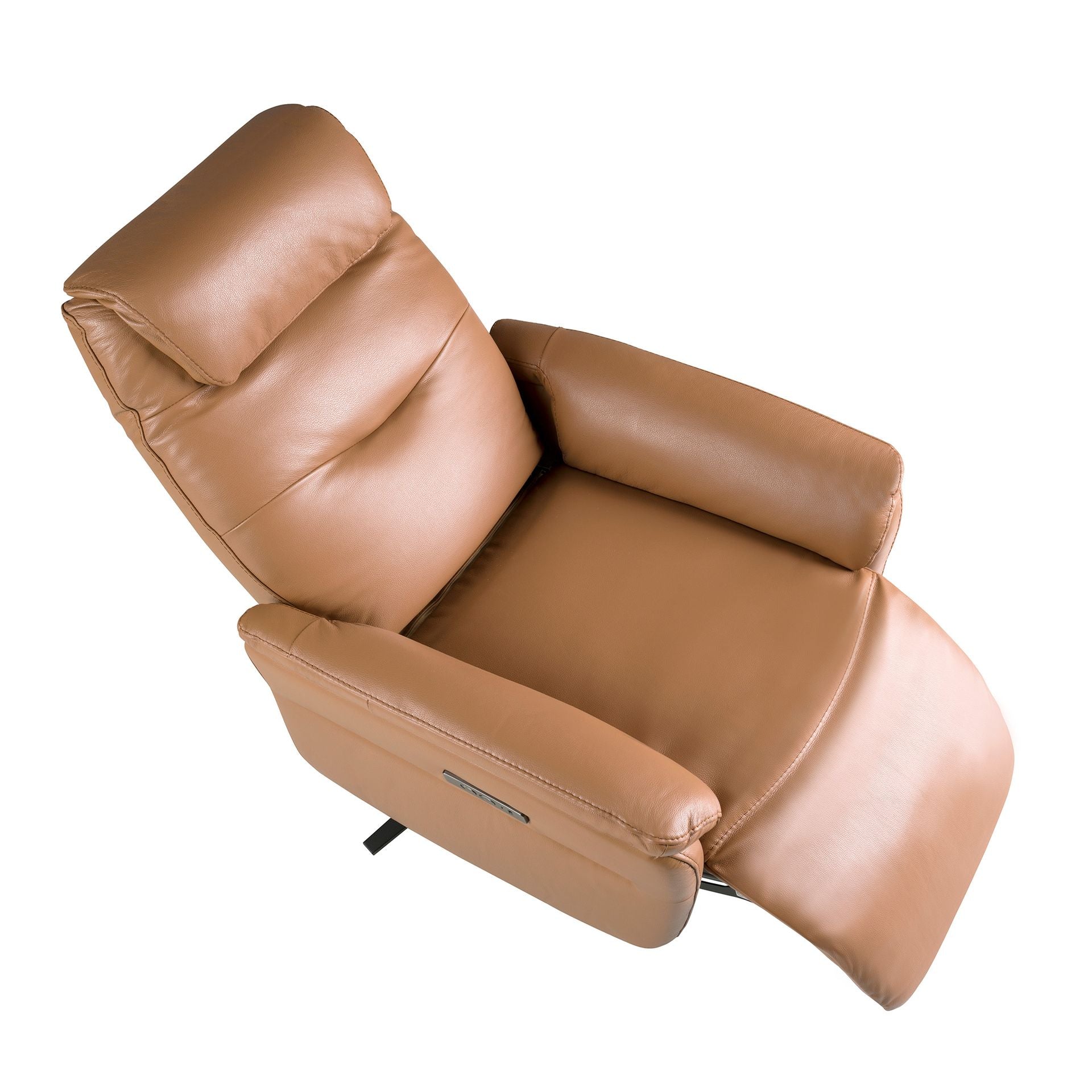 Poltrona girevole in pelle marrone