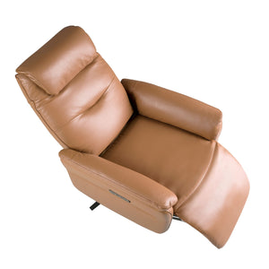 Poltrona girevole in pelle marrone