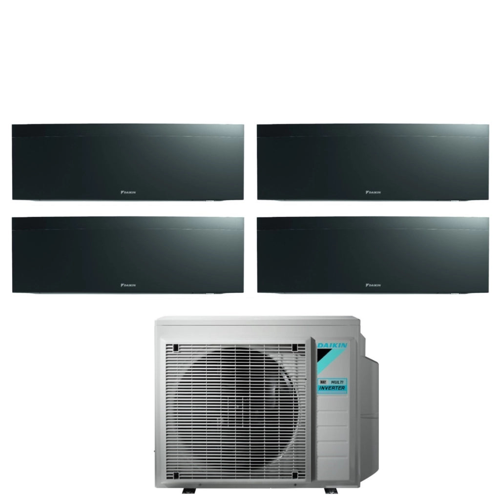 Climatizzatore Condizionatore Daikin Bluevolution Quadri Split Inverter serie EMURA BLACK III 7+7+7+7 con 4MXM68N R-32 Wi-Fi Integrato 7000+7000+7000+7000 Colore Nero - Garanzia Italiana