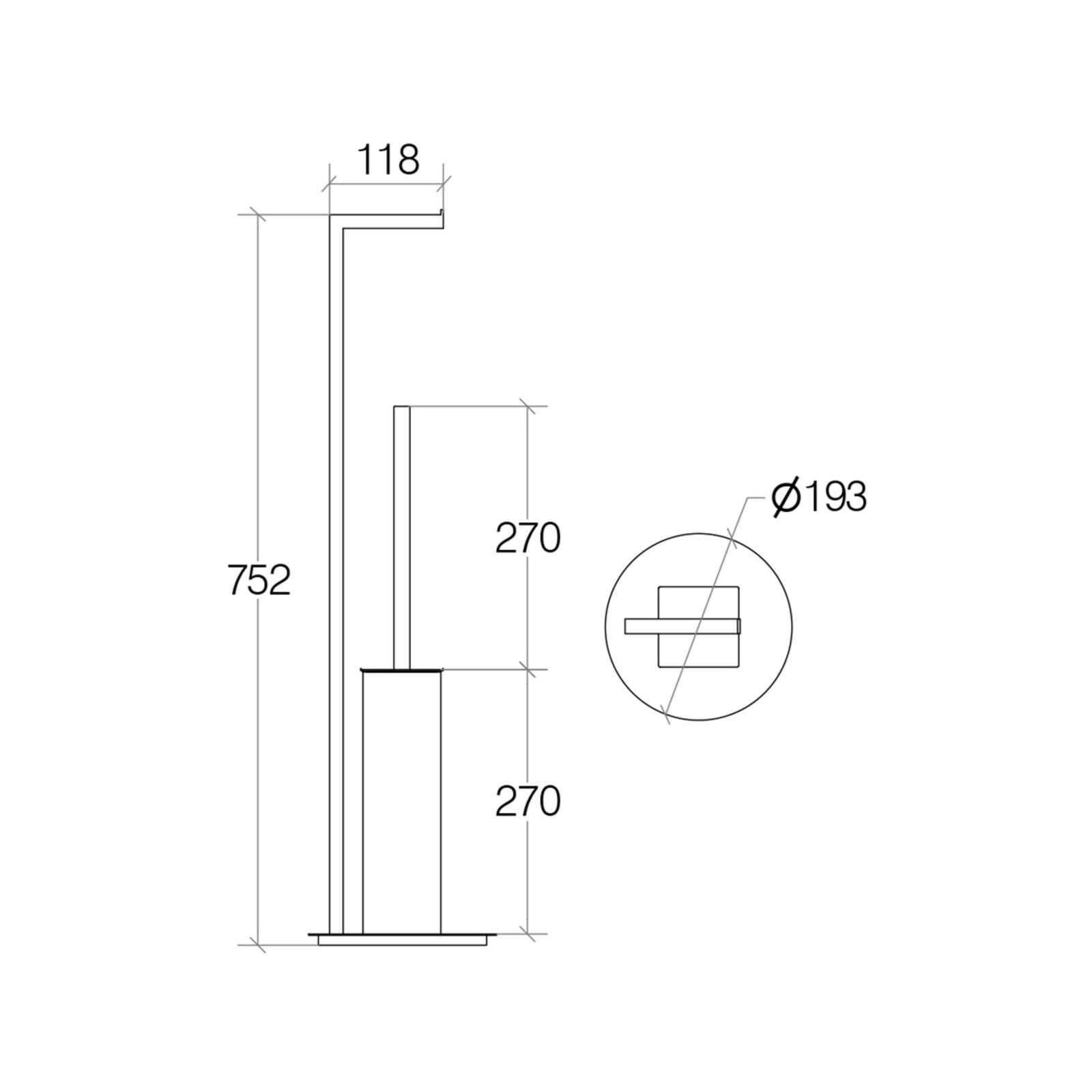 Lineabeta - Piantana portarotolo e portascopino Grela in acciaio nero opaco