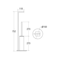 Lineabeta - Piantana portarotolo e portascopino Grela in acciaio nero opaco