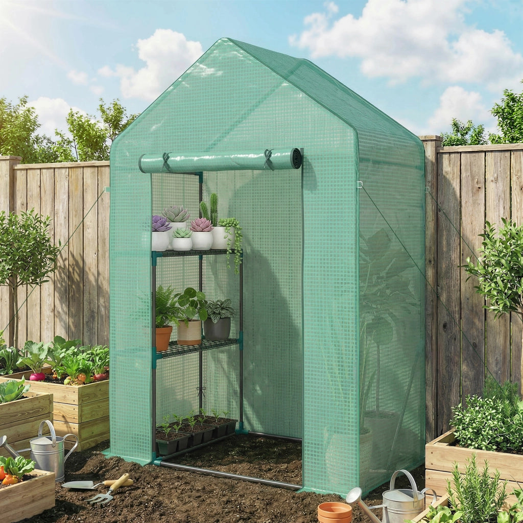 Serra da Giardino con Scaffale ¨C Zephmum ¨C Verde 143x73x195 cm