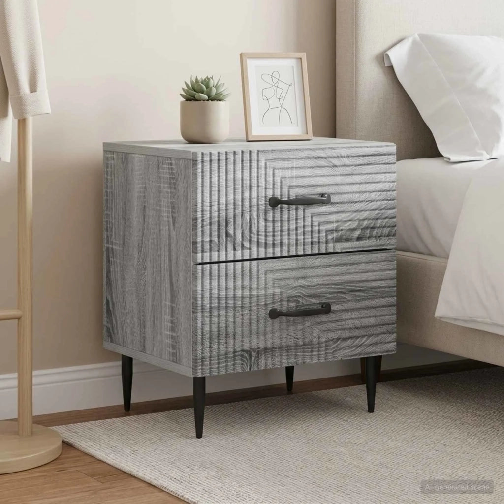 Armadio da Notte 2 pcs Grigio Sonoma 43 x 34,5 x 47,5 cm 894768