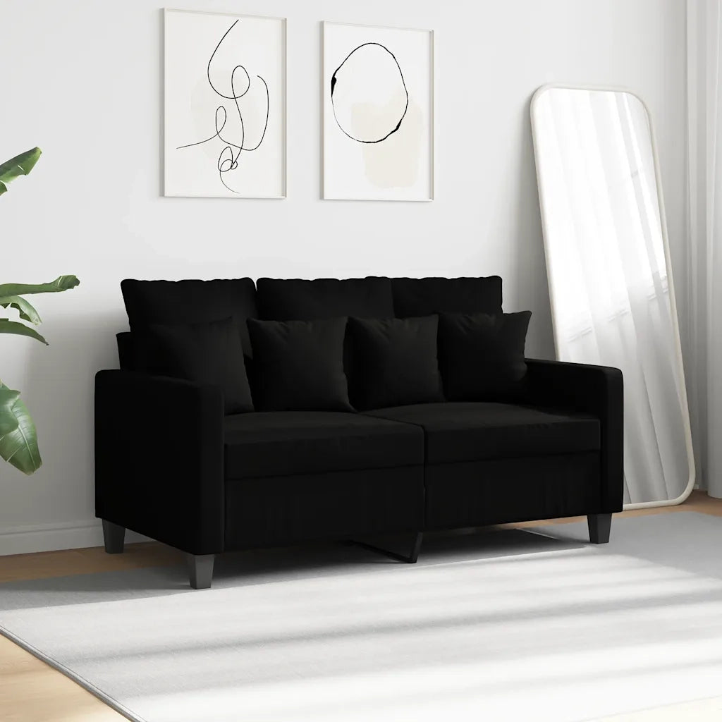 Divano a 2 Posti-Sofa 2 Posti Nero 120 cm in Tessuto 249220