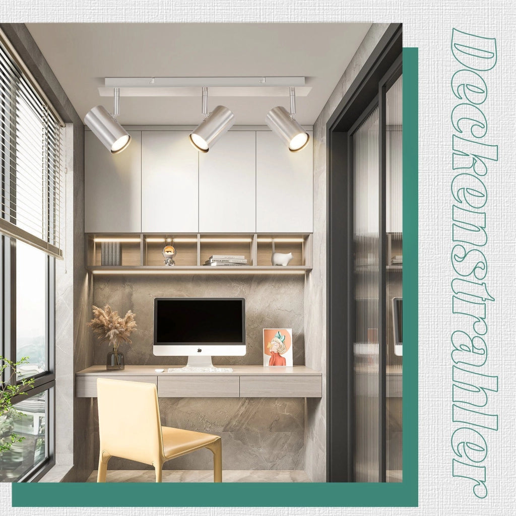 ZMH Lampada da soffitto 3 faretti GU10 nichelati orientabili 330° per corridoi camere letto cucine uffici
