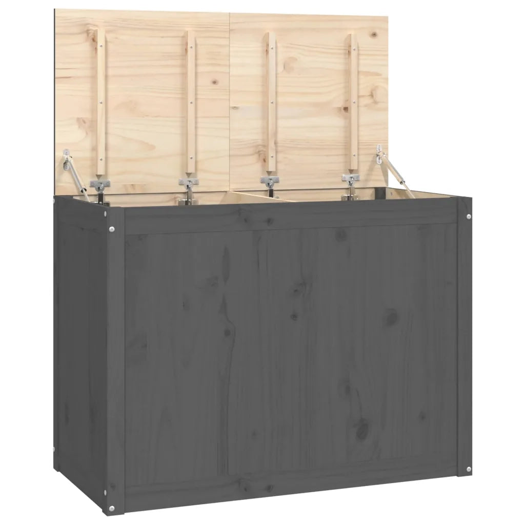 Contenitore per Bucato Grigio 88,5x44x66 cm Legno Massello Pino 823571