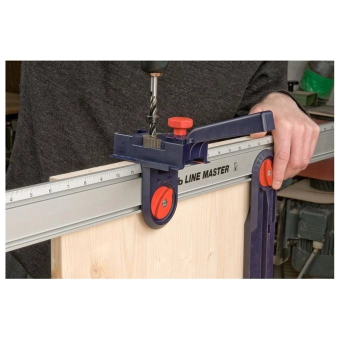 KWB 49758100 Set Completo per Spinatura Dima Guida per Trapano 3 Punte Elicoidali Legno 6 8 10 mm 150 Spine colore Blu