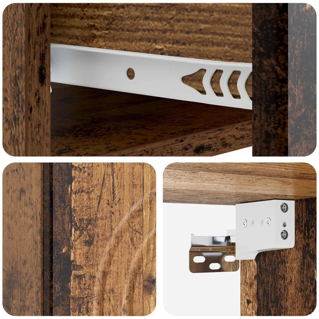 Mobiletto da notte a muro Legno antico 33 x 34,5 x 20 cm 898101
