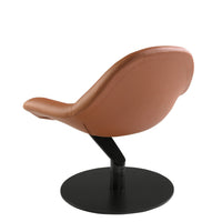 Poltrona girevole in similpelle marrone