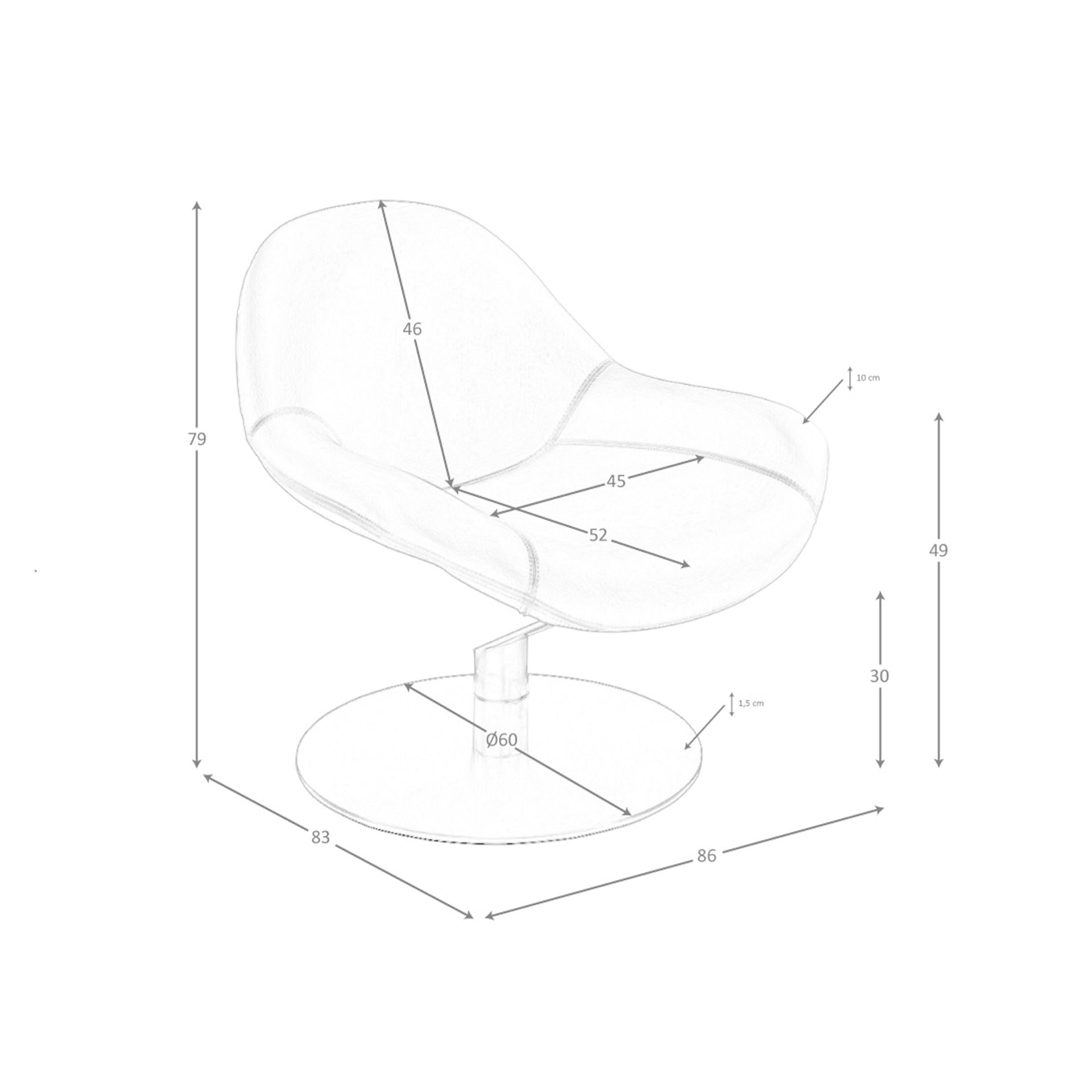 Poltrona girevole in similpelle marrone