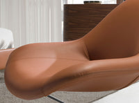 Poltrona girevole in similpelle marrone