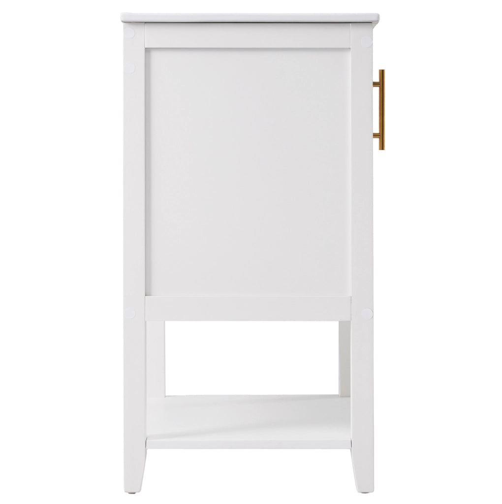 Mobile bagno con lavabo in ceramica; 61x47x87 cm; bianco; con ripiani interni