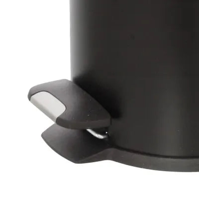 Pattumiera bagno in acciaio nero con pedale e coperchio slim 3 lt