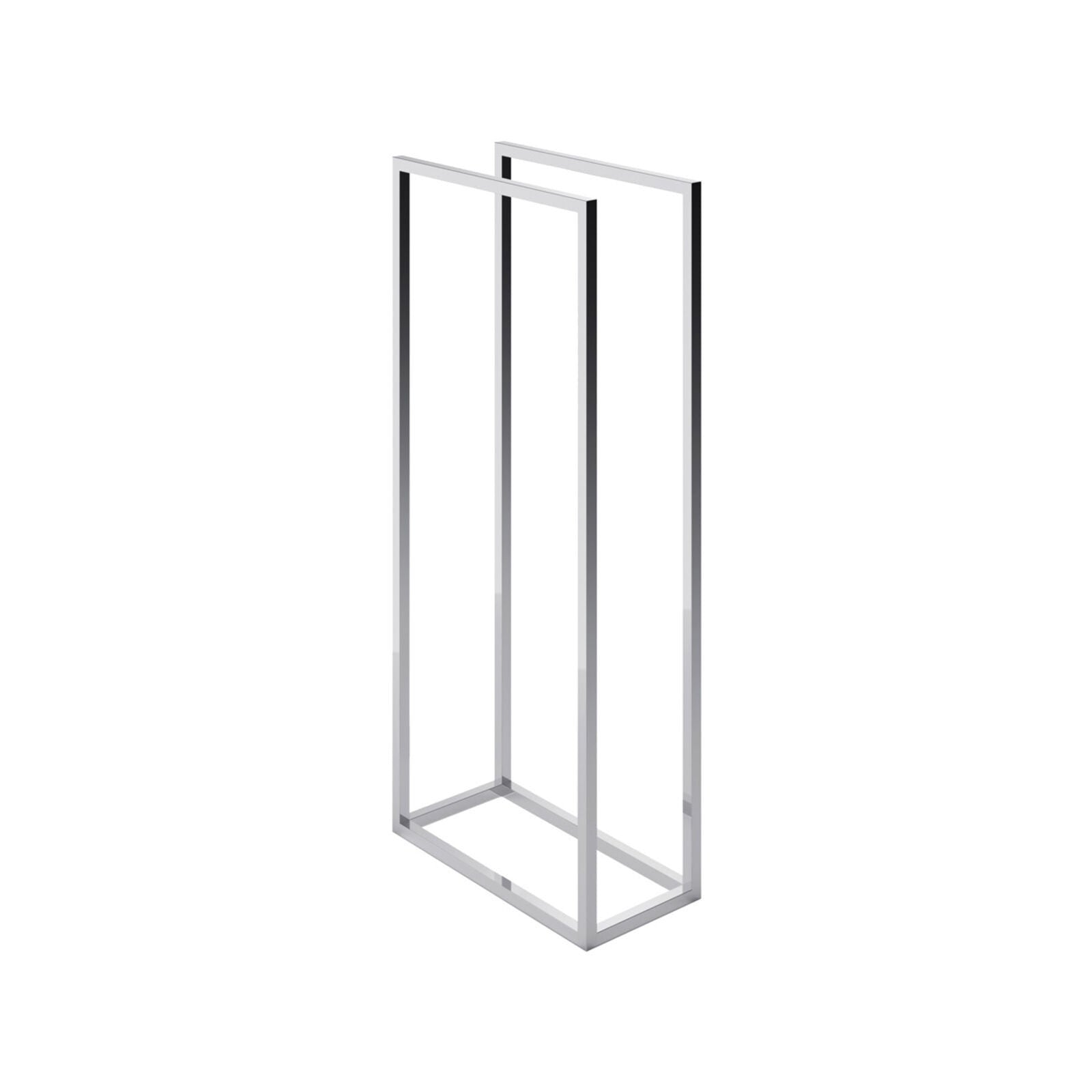 Lineabeta - Piantana con 2 porta asciugamani Grela in acciaio lucido