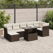 vidaXL Set Divani da Giardino 8 pz con Cuscini Marrone in Polyrattan