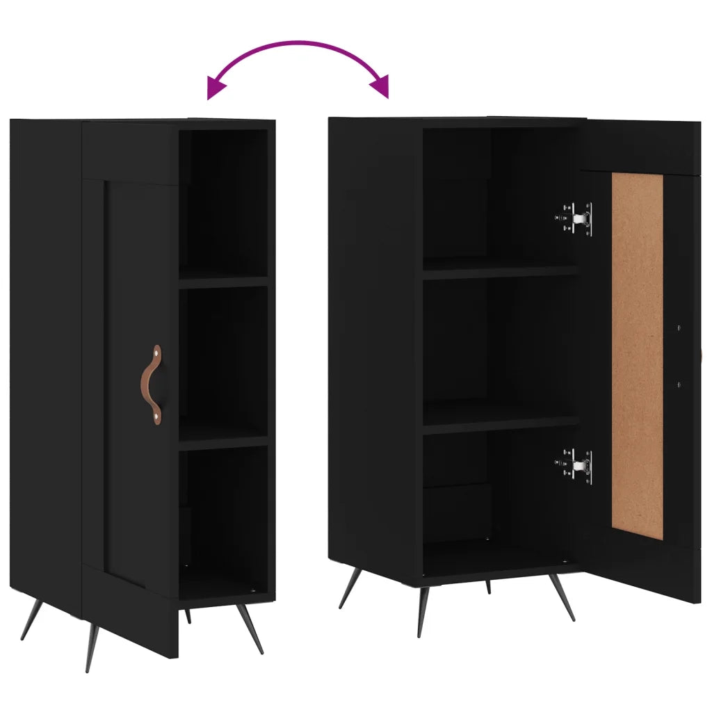 Credenza Nero 34,5x34x90 cm in Legno Multistrato 830413
