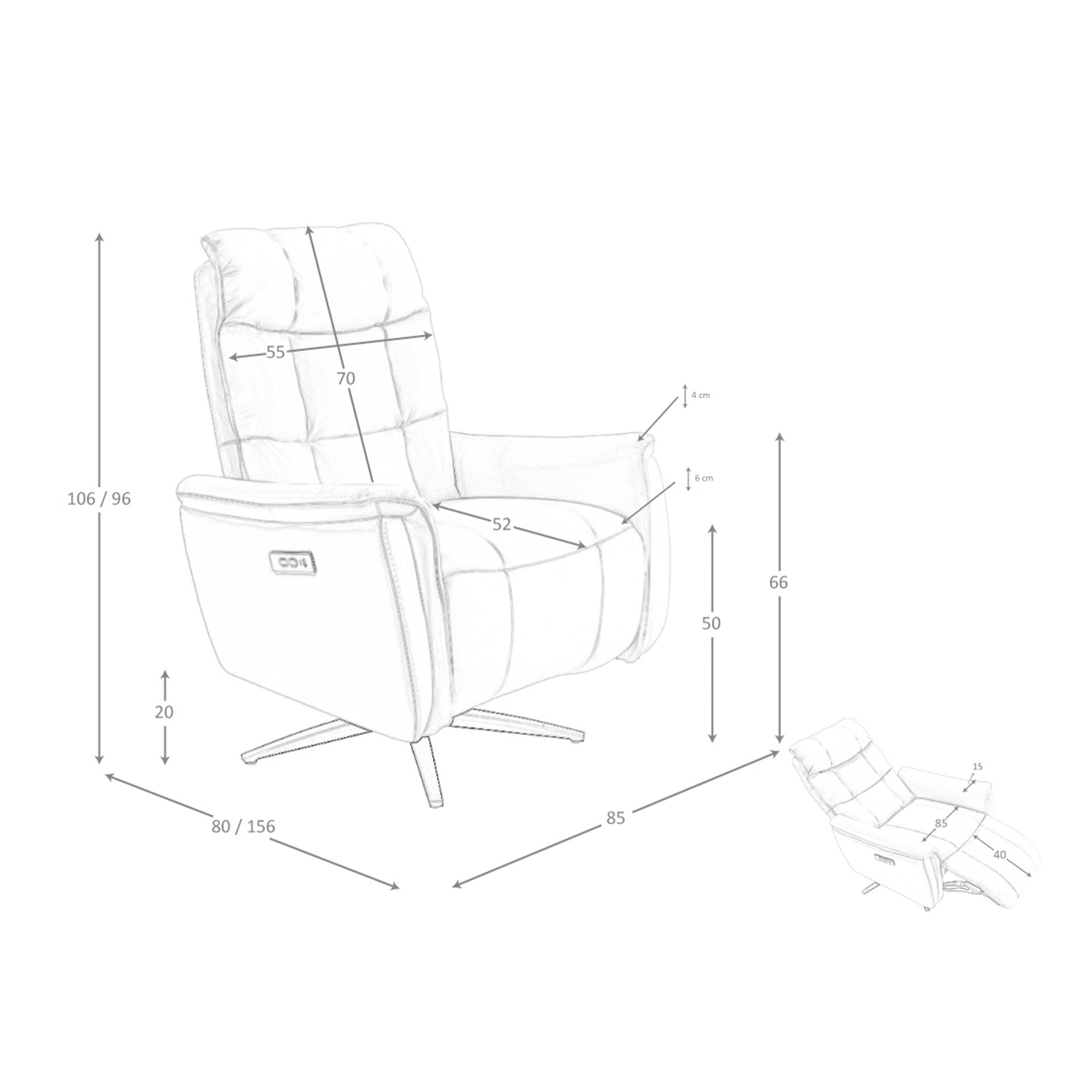 Poltrona girevole in pelle marrone