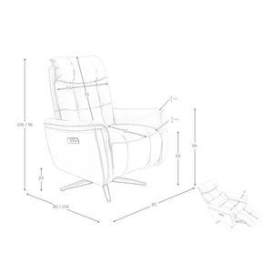 Poltrona girevole in pelle marrone