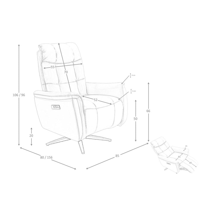 Poltrona girevole in pelle marrone