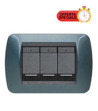Living International, Placca 3 Posti, Blu - BTICINO L4803BT