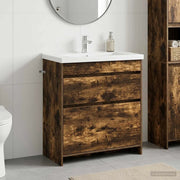 Mobiletto da Bagno Sotto Lavabo Rovere Fumo 78,5 x 37,5 x 81 cm 890740