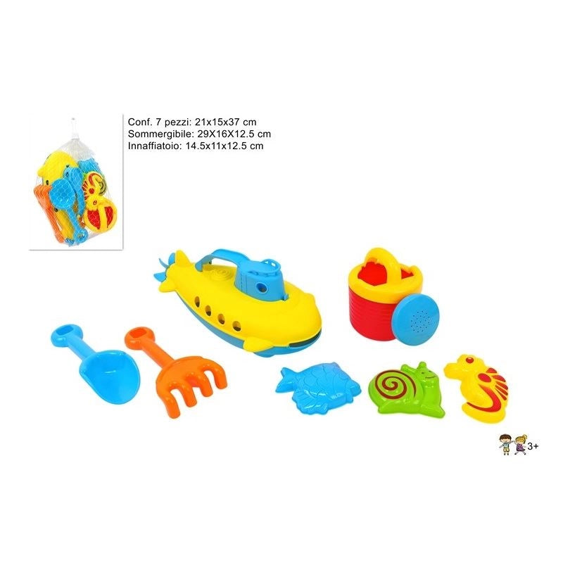 Gioco Mare Spiaggia Sommergibile con Accessori 7 Pezzi
