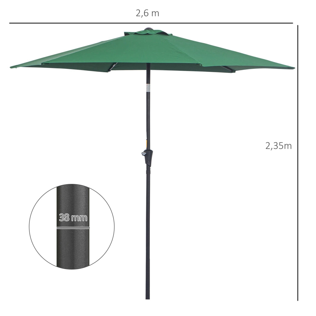 Ombrellone da giardino ¨C zephmum ¨C verde, alluminio, ?260x235 cm