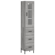 Credenza | Madia | Buffet da pranzo | Armadio da pranzo Grigio Sonoma 34,5x34x180 cm in Legno Multistrato