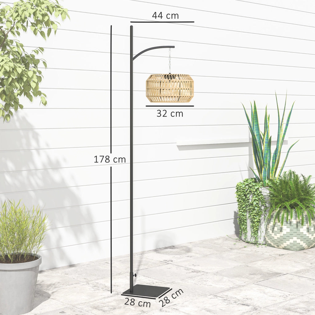 Lampada Solare da Esterno in Rattan con Sensore di Luce ¨C zephmum ¨C Nero e Giallo IP44