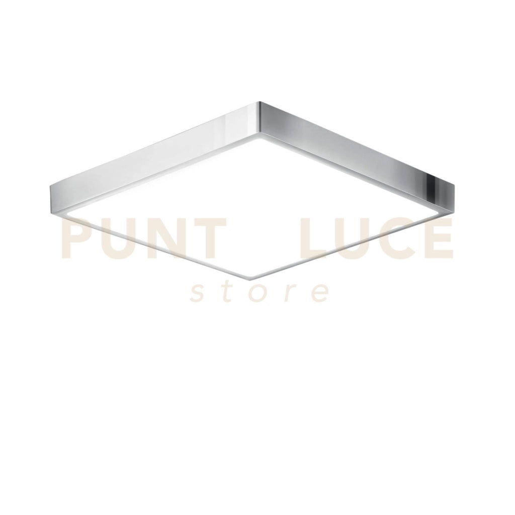 PLAFONIERA LED DOMO CROMO QUADRATA 24W 2700LM 4000K IP44 24X24X2,4CM