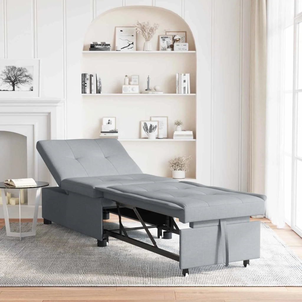 Divano Letto Estraibile Grigio chiaro 194 x 50 x 82 cm Tessuto 42008582