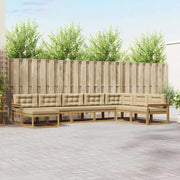 Set di divani da esterno 8 pz Bianco e Beige 3386857