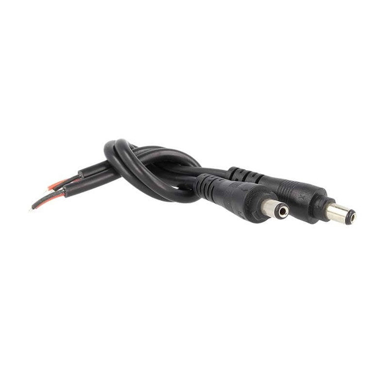 2 PZ Connettori Spinotto Maschio DC con Blocco Sicurezza 5,5mm x 2,1mm Nero