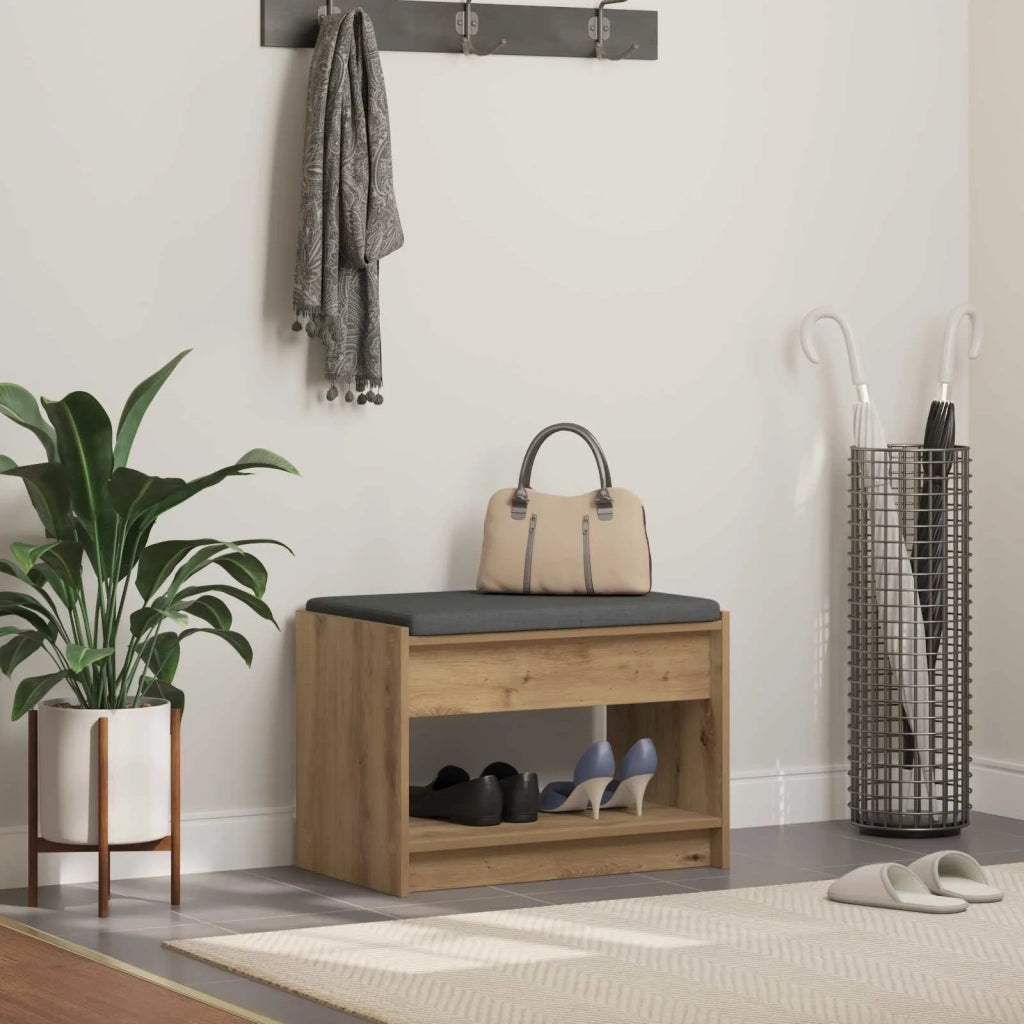 Panca per scarpe con cuscino Rovere Artigianale 63 x 38 x 45 cm 906193