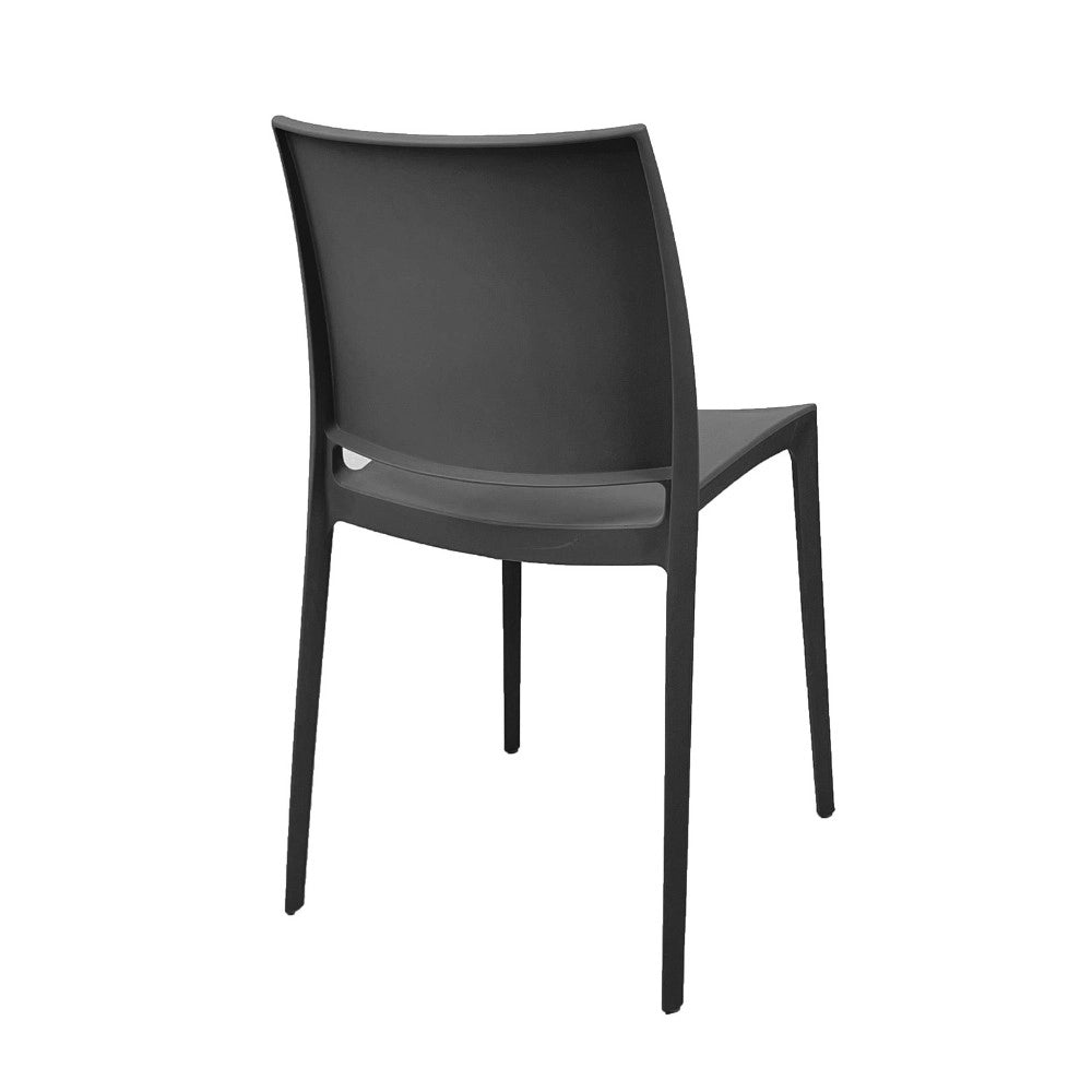 Set 4 Sedia in Polipropilene Sfera Impilabili Grigio Scuro – Linea Moderna e Compatta
