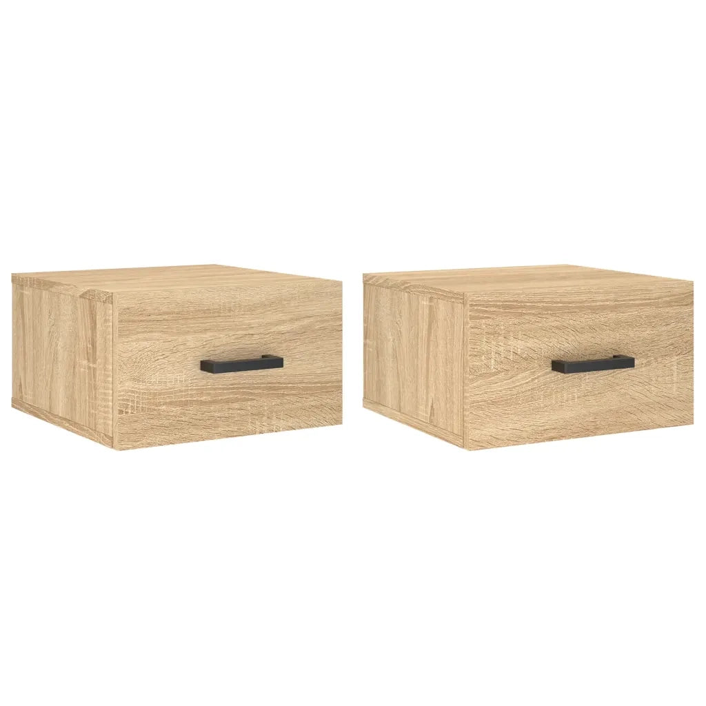 Comodini a Muro 2 pz-Set di 2 Tavolino da notte Rovere Sonoma 35x35x20 cm 613591