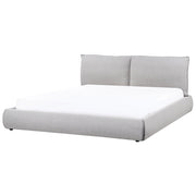 Letto matrimoniale imbottito in tessuto grigio chiaro 180 x 200 cm stile classico camera da letto