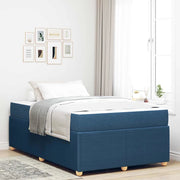 Struttura del letto con materasso Blu 120 x 190 cm Tessuto