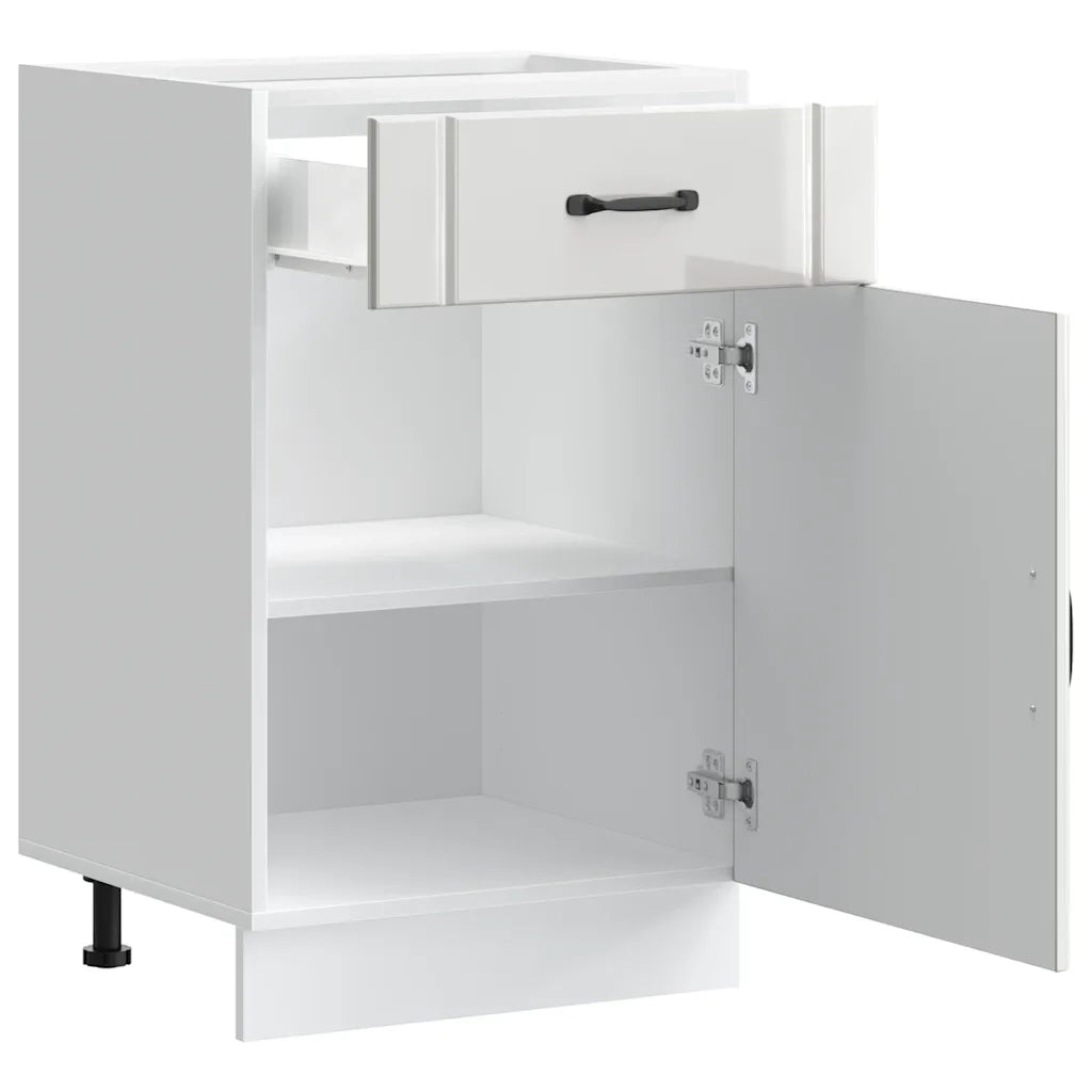 Base da Cucina-Mobile Base da Cucina Lucca Bianco Lucido in Legno Multistrato 124892