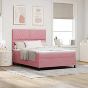 Letto a molle con testiera Rosa 140 x 200 cm Velluto 3339907