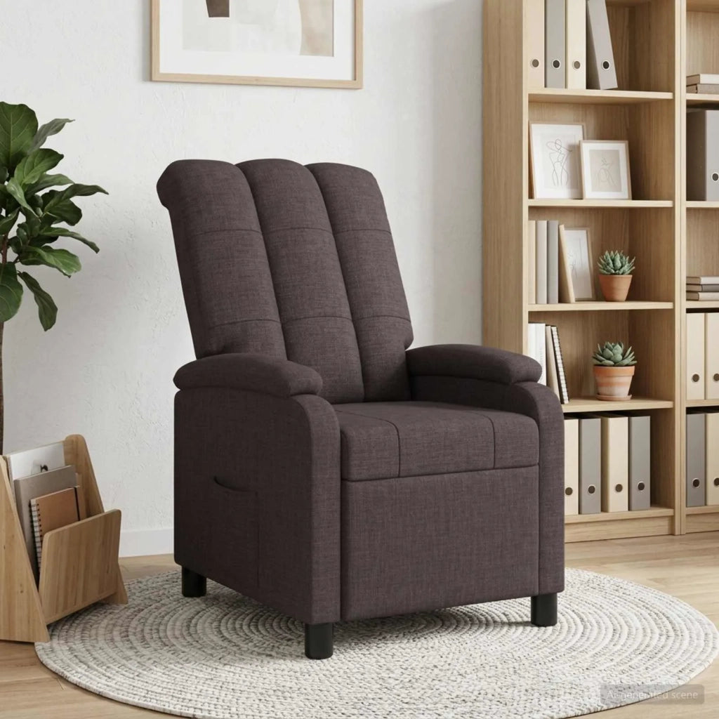 Divano Sedia-Poltrona reclinabile Marrone Scuro Tessuto 837994
