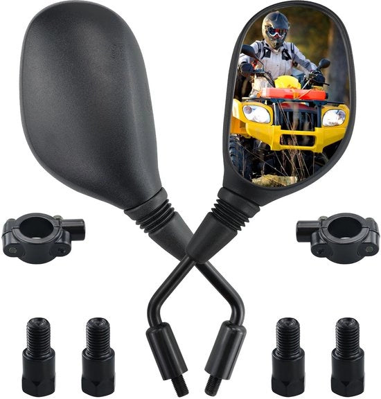 Specchio retrovisore 360 gradi regolabile - Motori - Plastica - Nero - Viti 8/10 mm - Dimensioni 32 x 14 x 5 cm - Specchio retrovisore per motori