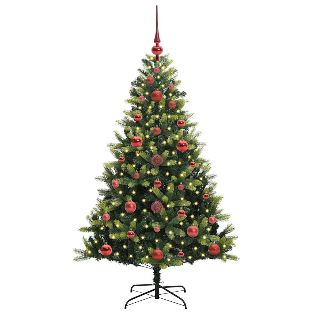Albero di Natale Artificiale Pieghevole 150 LED Verde 120 cm 3395973