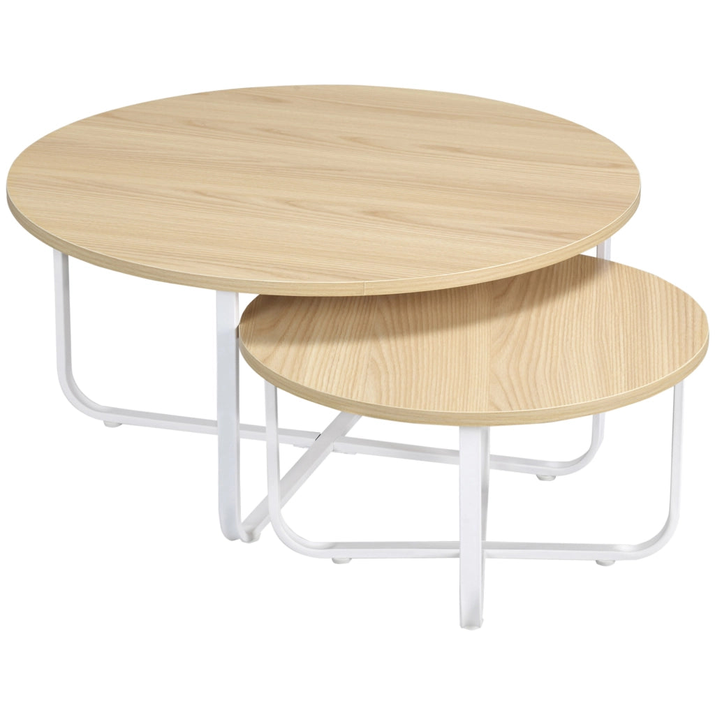 Tavolino da caff¨¨ ¨C zephmum ¨C Legno e Metallo 65x32 cm e 45x26 cm