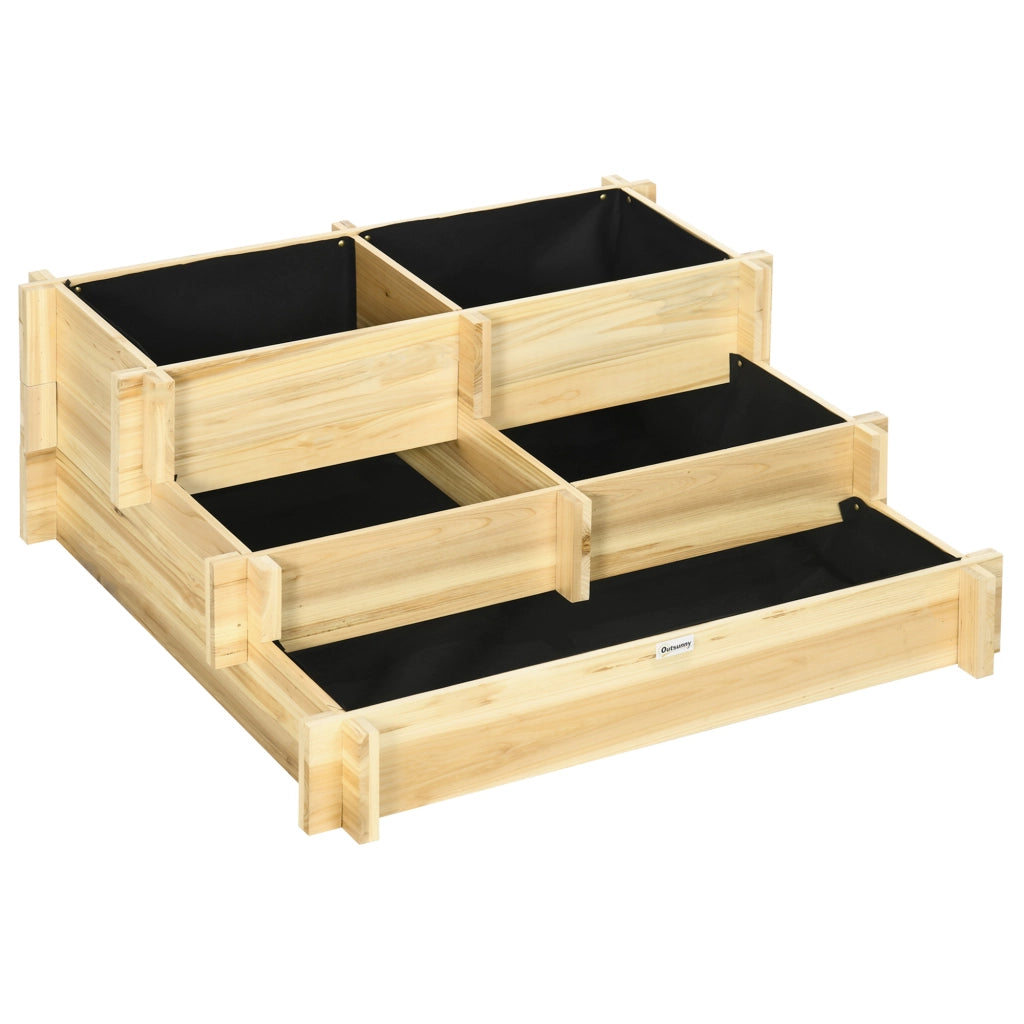 Hochbeet 3 Livelli ¨C zephmum ¨C Legno Naturale 93x93x35cm