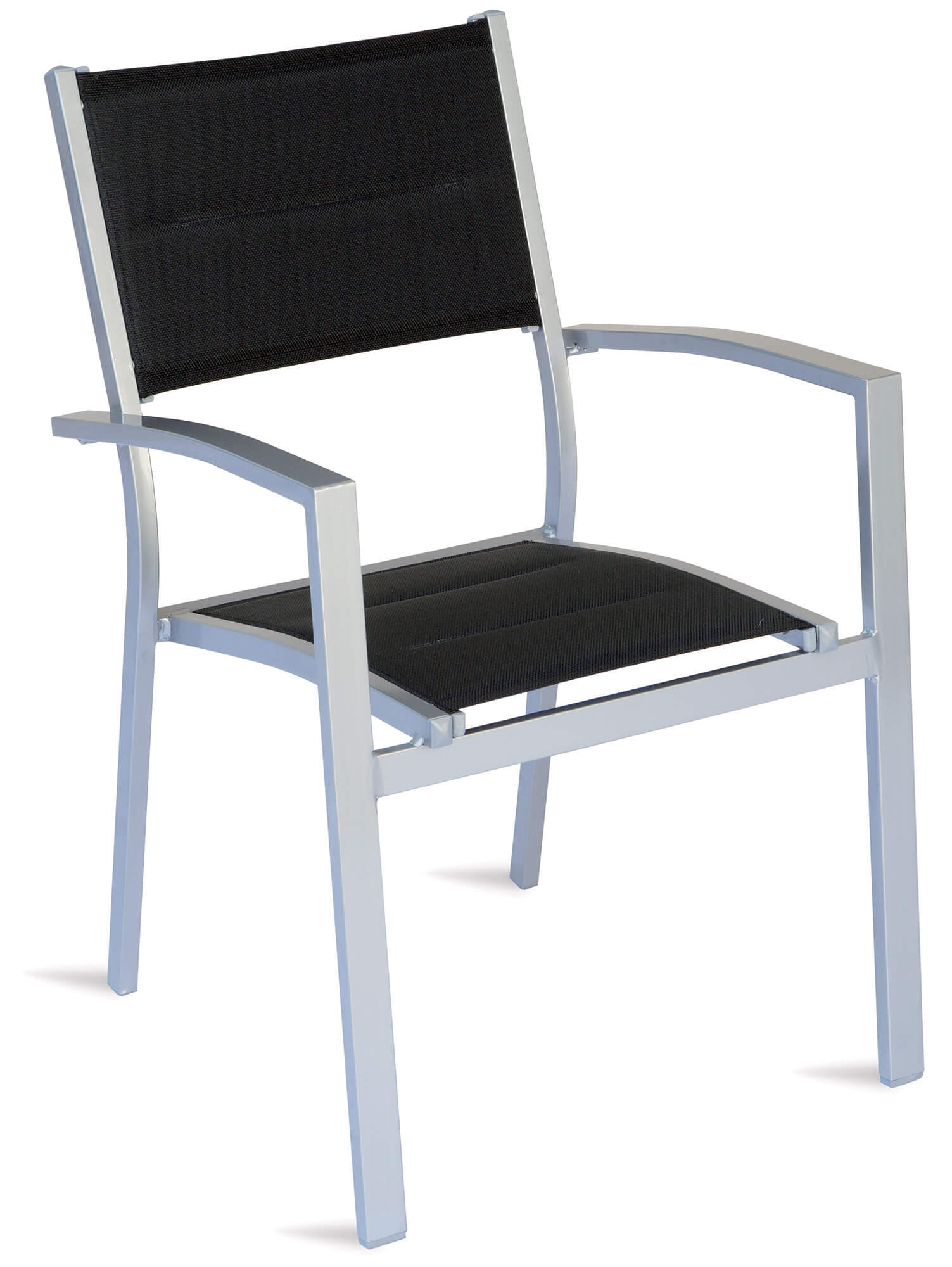 Sedia da Giardino in Alluminio e Textilene Vorghini Amalfi Nera