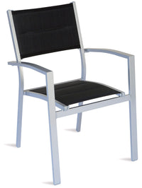 Sedia da Giardino in Alluminio e Textilene Vorghini Amalfi Nera