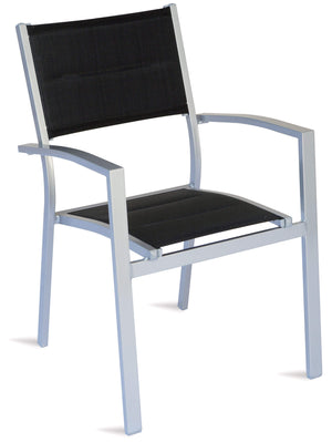 Sedia da Giardino in Alluminio e Textilene Vorghini Amalfi Nera