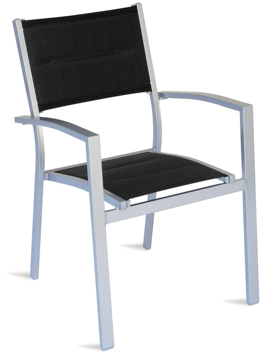 Sedia da Giardino in Alluminio e Textilene Vorghini Amalfi Nera