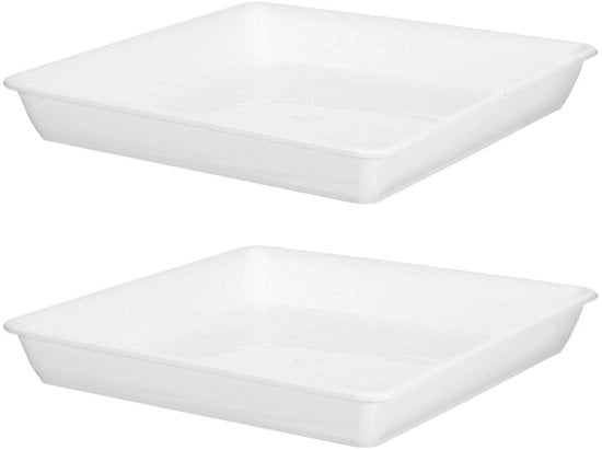 Onderzetters in plastica 2 pezzi - 25 cm - Cassetto d'assorbimento acqua - Per vasi fiorali - Resistente alle intemperie - Costruzione robusta - Supporto per piante